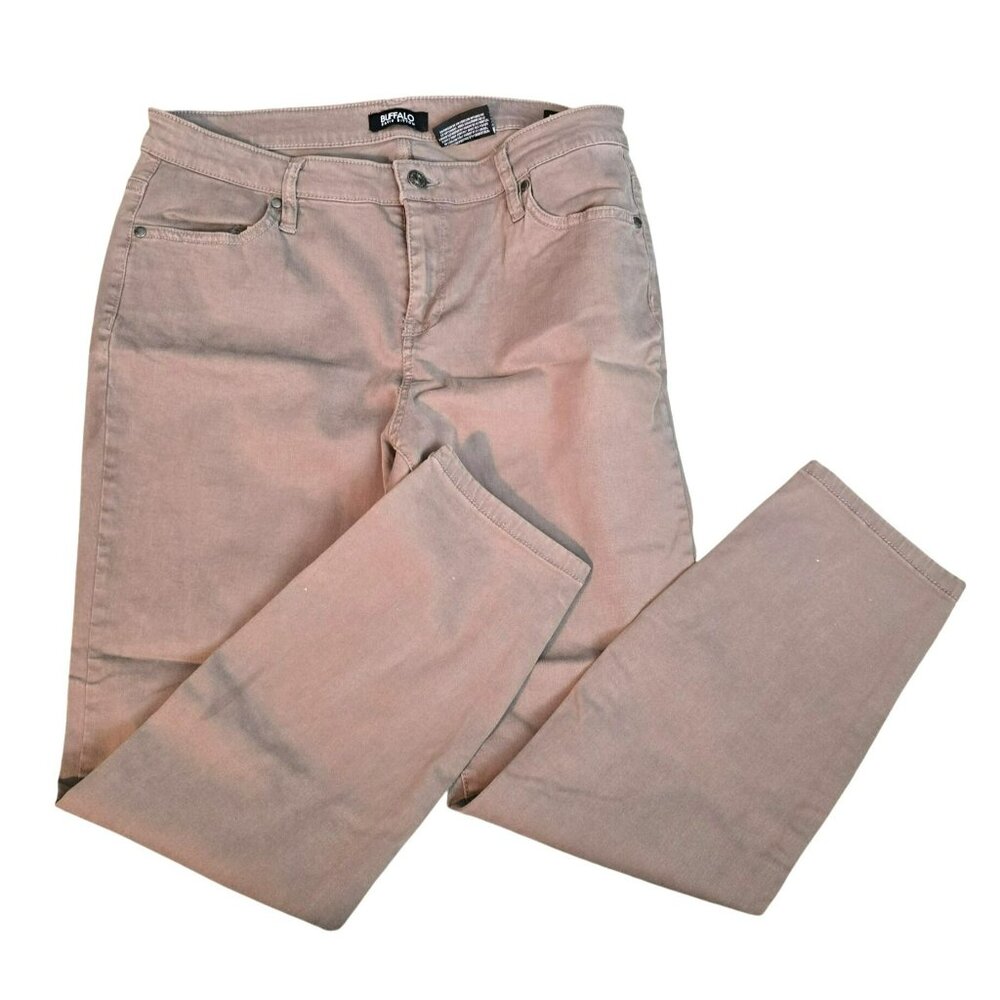 Buffalo David Bitton Avalon Pants Mid-Rise Skinny Stretch Brown 12/32 jj3770